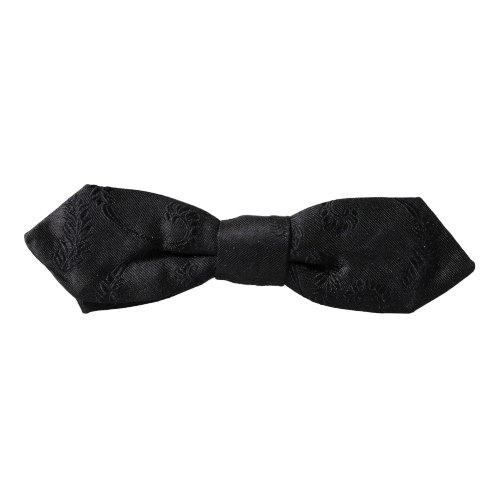 Dolce & Gabbana Men's Black Bow Ties, One Size, Fantasy Silk Adjustable Neck Bow Tie