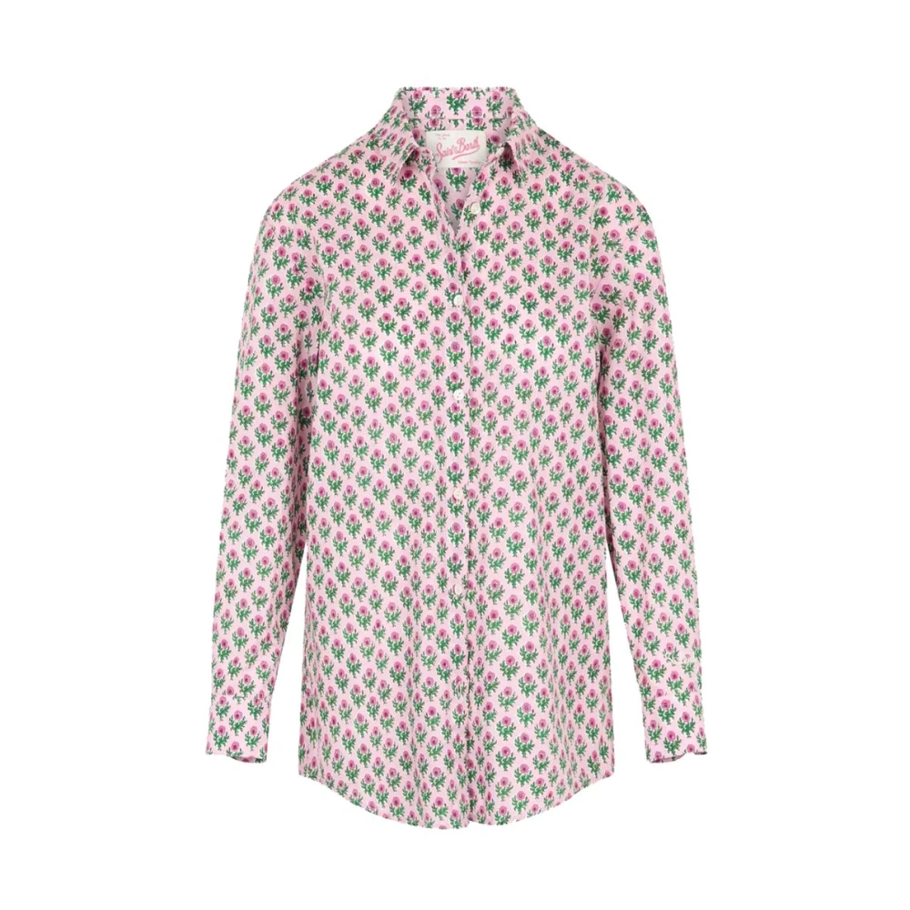 MC2 Saint Barth Bloemenprint Katoenen Overhemd Roze Pink Dames
