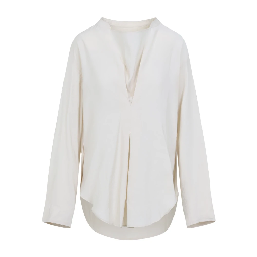 Studio Nicholson Women's Beige Blouses, 2XS, Inverted Pleat Top