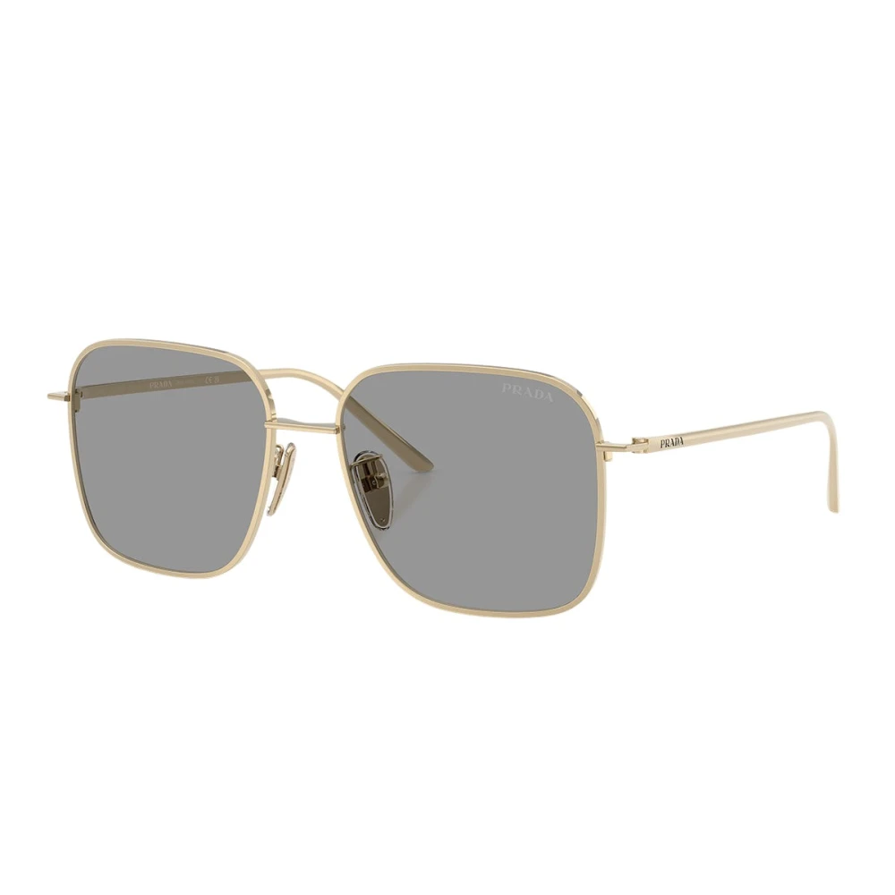 Prada Gold/Grey Pr C54sd Zvn50q Woman Sunglasses Metal Squared Normal - Image 3