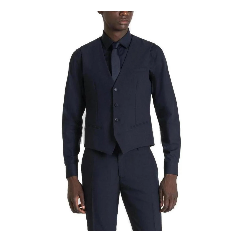 Antony Morato Suit Vests Blue Heren