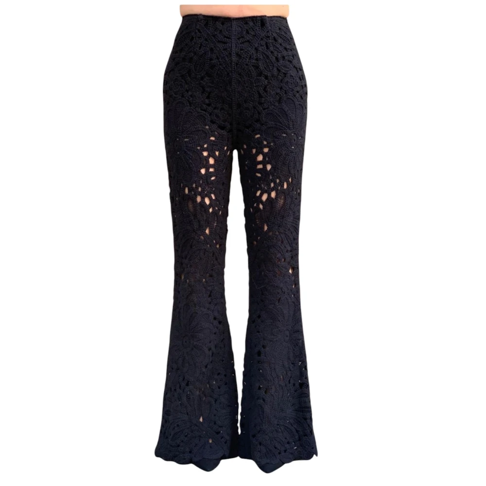Emma&Gaia Wide Trousers Black Dames