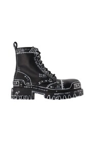 Strike L20 Ankle Boots - Balenciaga - Black/White - Leather