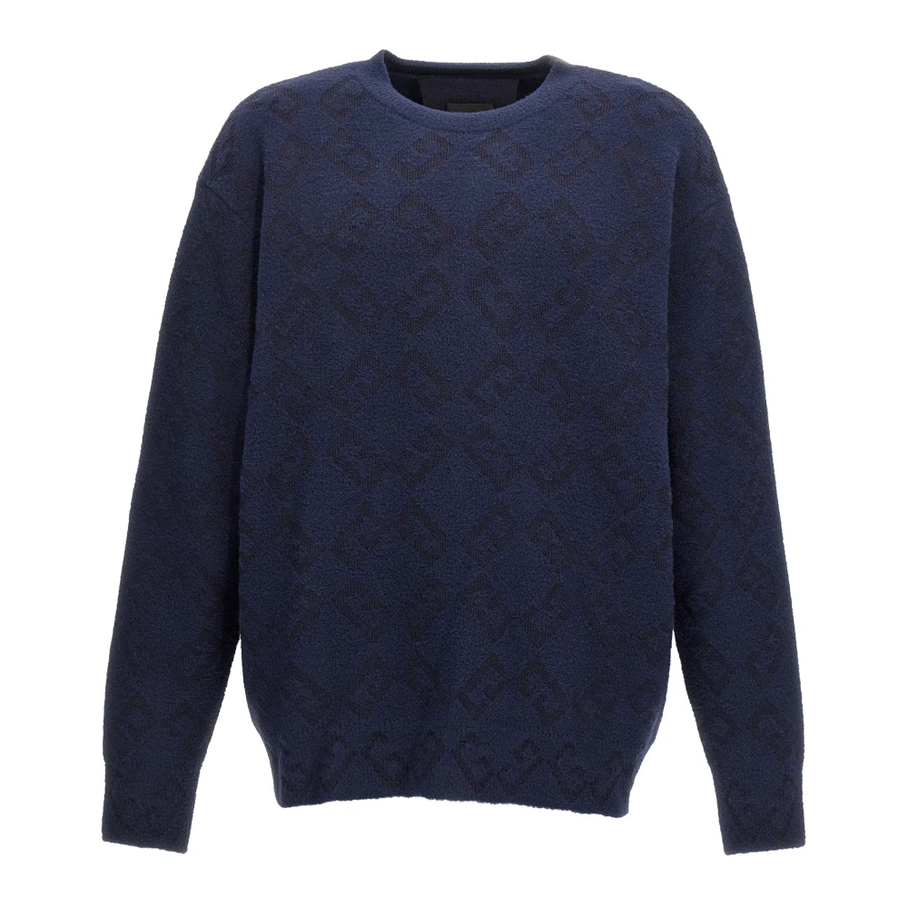 Givenchy Men's Blue Logo Embroidery Sweater