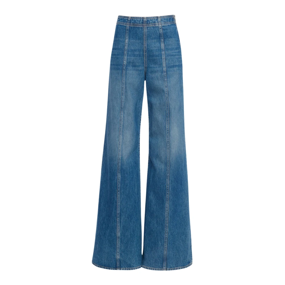 Ulla Johnson Women's Blue Bianca Wide Leg Seamed Jean