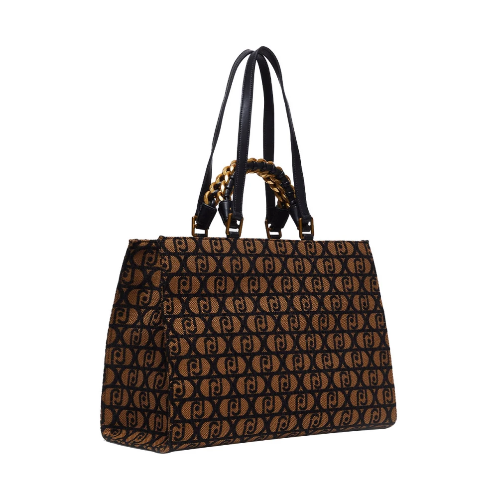 Liu Jo Bruine leren handtas met gouden details Brown Dames