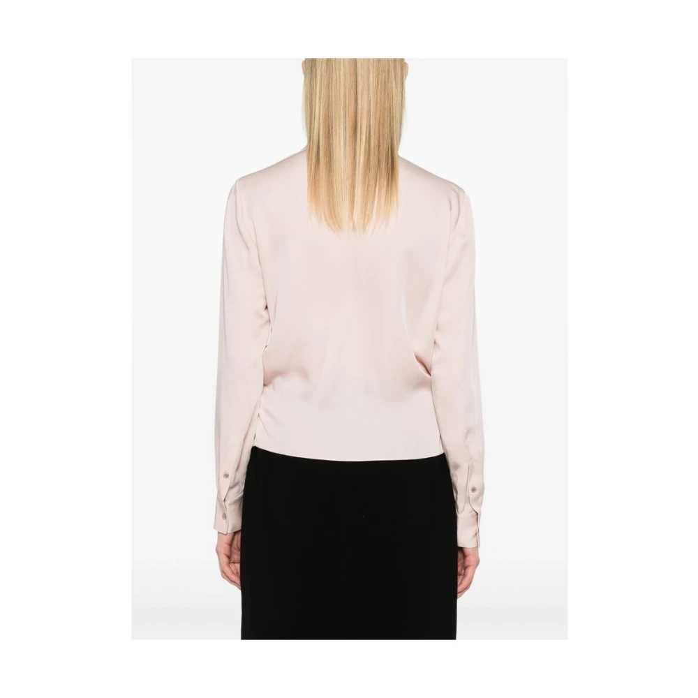 Theory Blush Pink V-Hals Lange Mouw Shirt Pink Dames