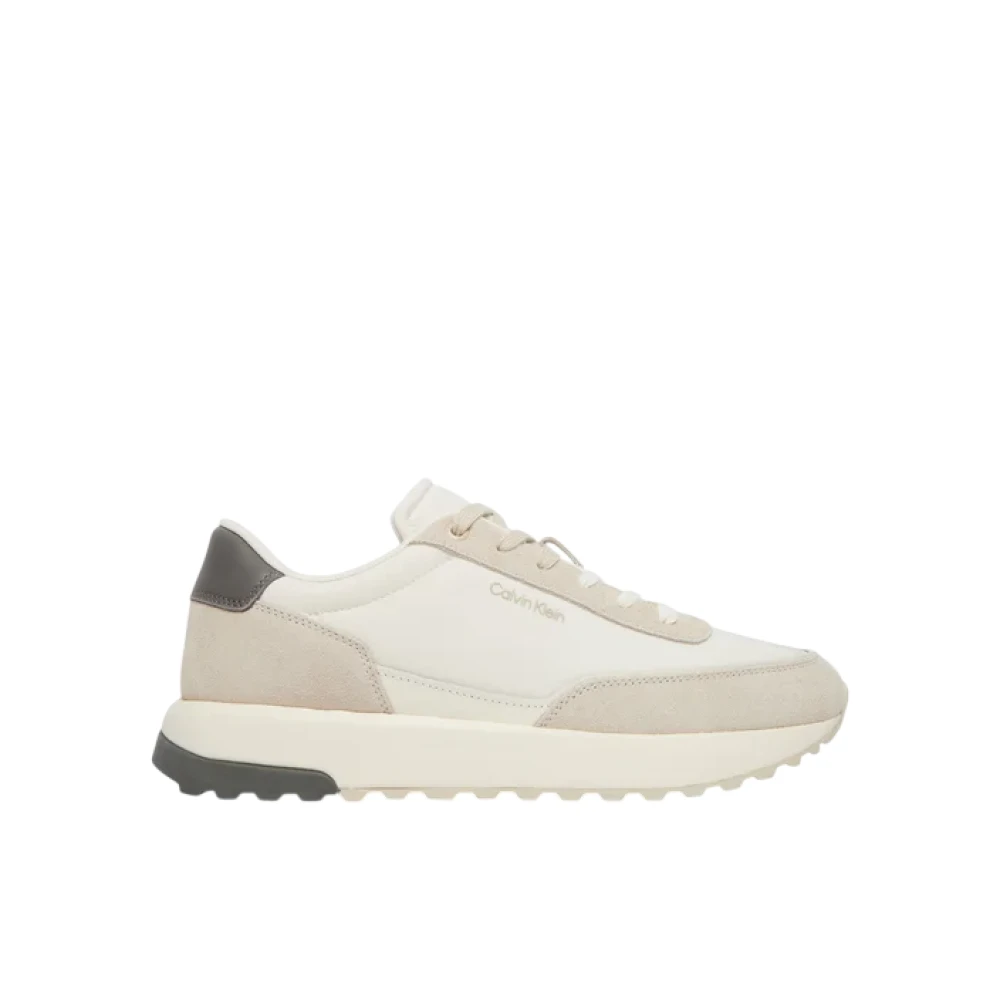 Calvin Klein Men's Beige Sneakers, 10 Uk, Trainers Cream