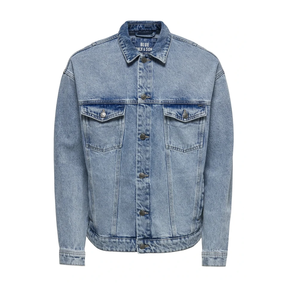 Only & Sons Men's Blue Light Bleached Denim Jacket - Denim Jackets - M - Jackets