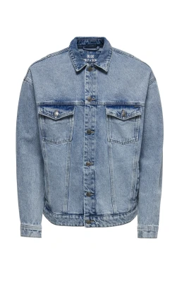 Ljus Blekt Denimjacka