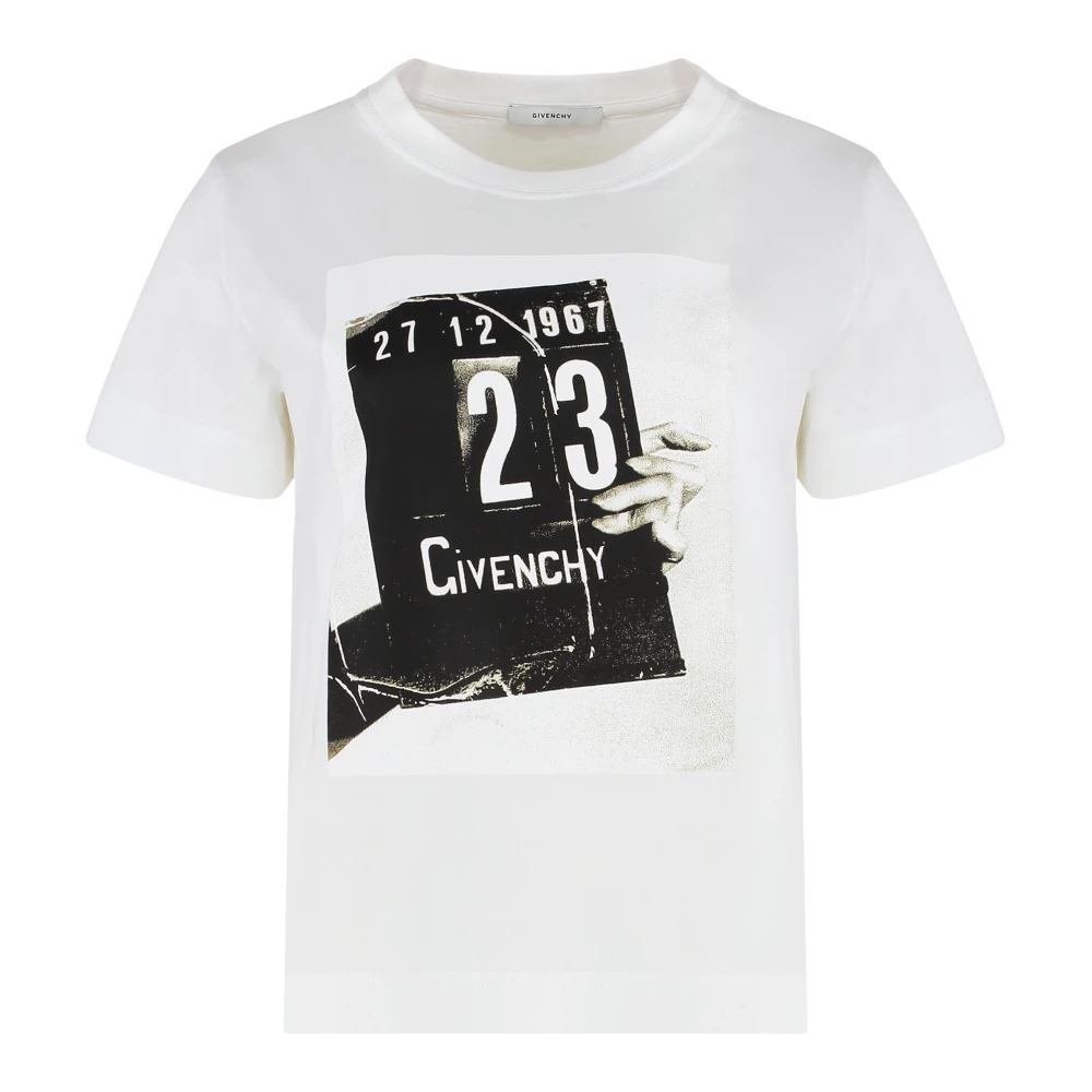 Givenchy Women's White Cotton T-Shirt With Clapperboard Print