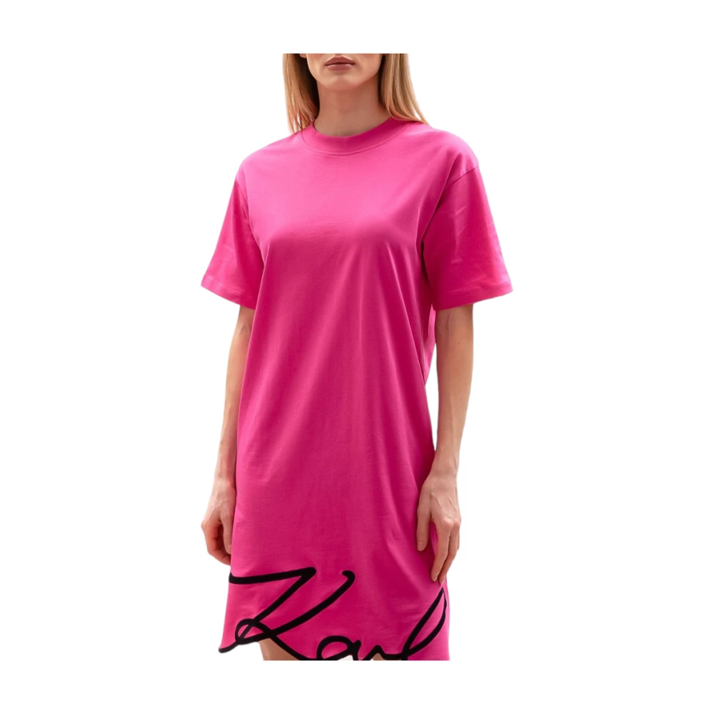 Karl Lagerfeld Mars City T-Shirt Jurk Pink Dames