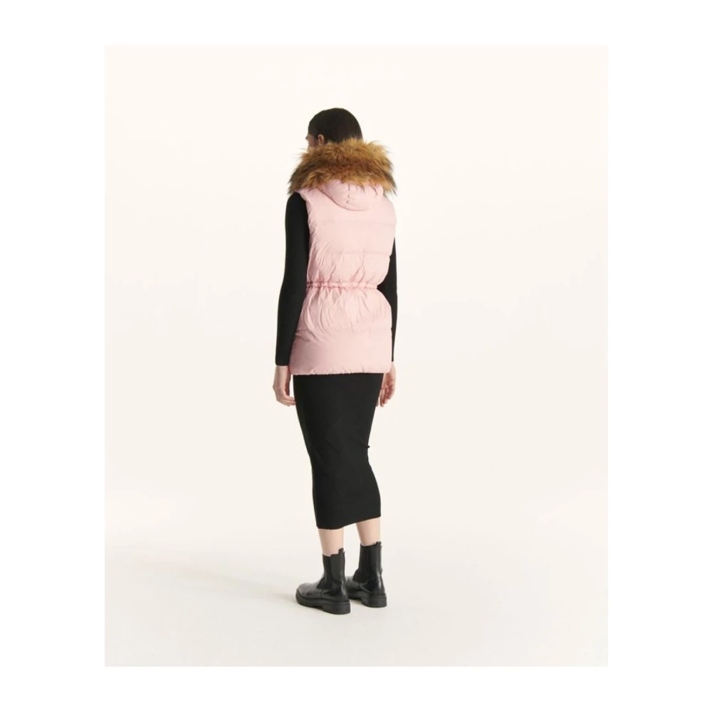 Jott Mouwloze gewatteerde jas met capuchon Rozen Pink Dames