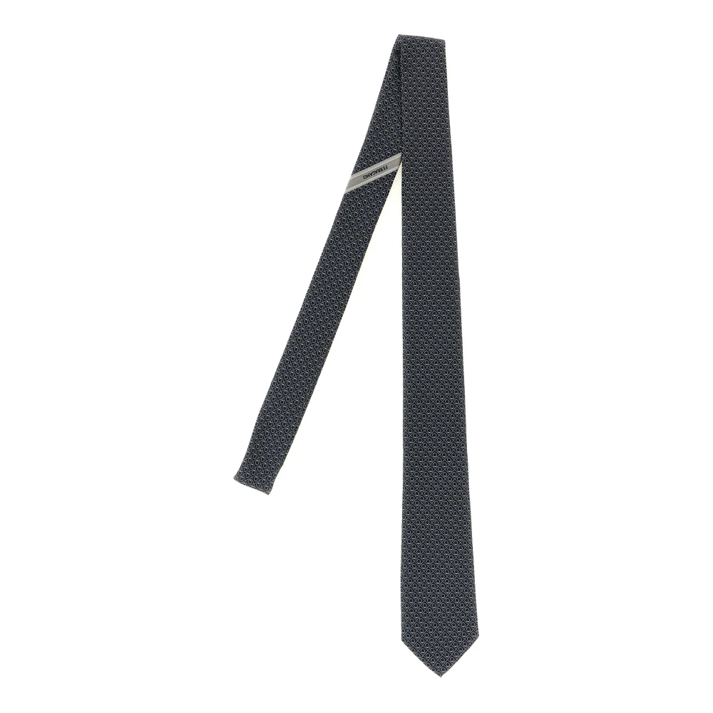 Ferragamo Men's Black Biella Tie - Ties - One Size - Accessories