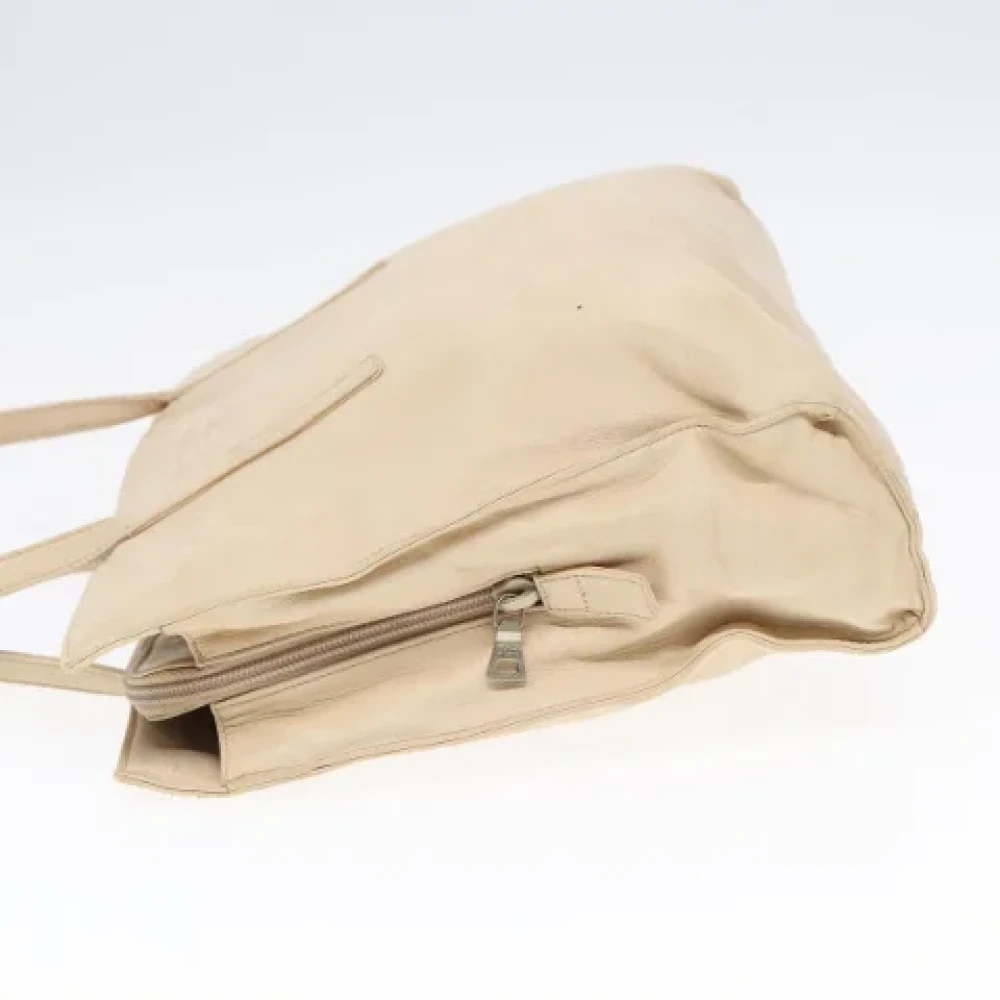 Prada Vintage Pre-owned Leather prada-bags Beige Dames