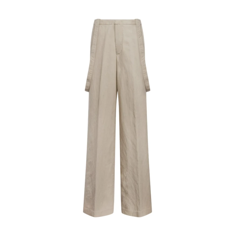 Dondup Women's Gray Pantalone Wide Leg Chino - Wide Trousers - L - Trousers