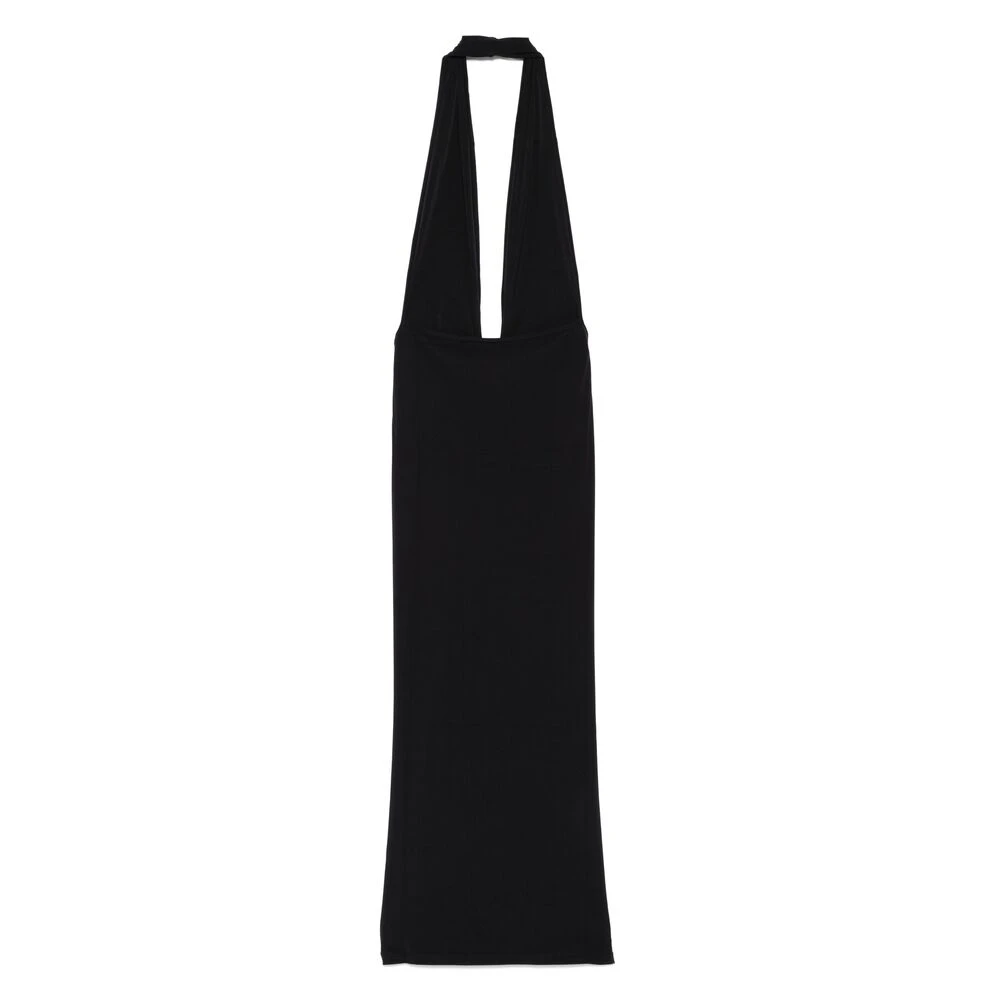Christopher Esber Zwarte Halterneck Orbit Slip Jurk Black Dames