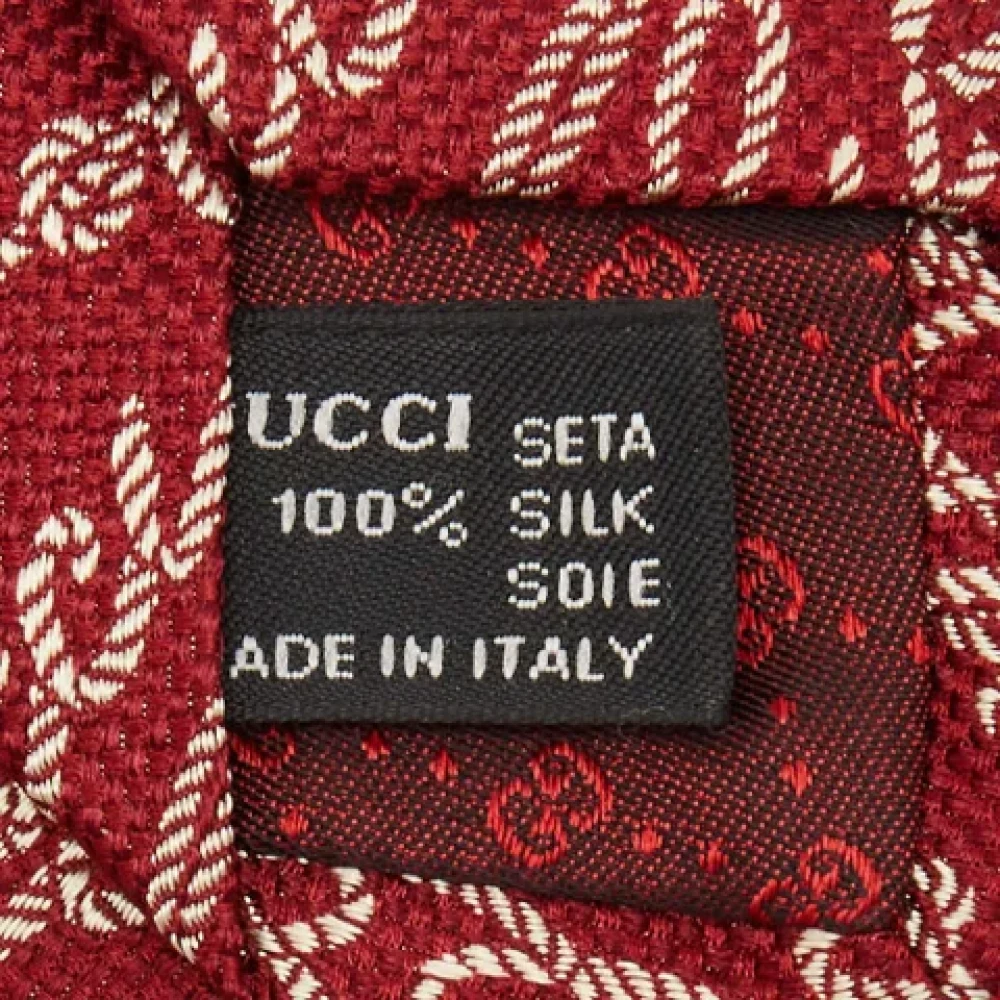 Gucci Vintage Pre-owned Silk home-office Red Heren
