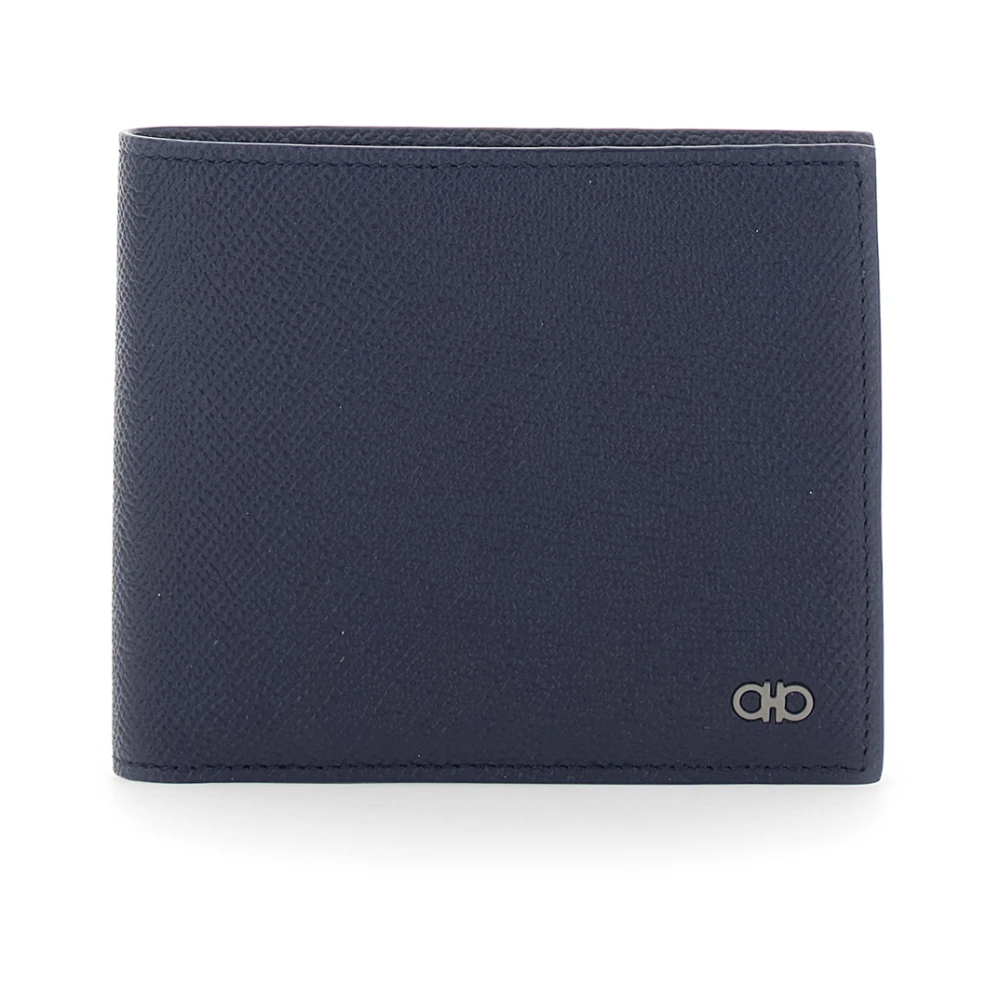FERRAGAMO | Portafoglio Gancini in vitello martellato blu navy scuro | Man | PZ - Immagine 3