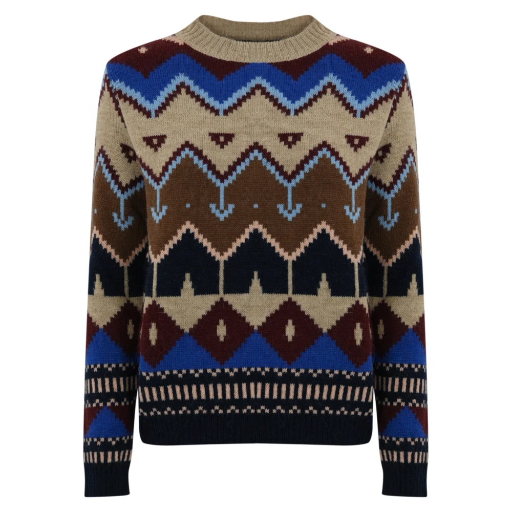 Max Mara Weekend Multicolor Jacquard Wollen Trui Multicolor Dames