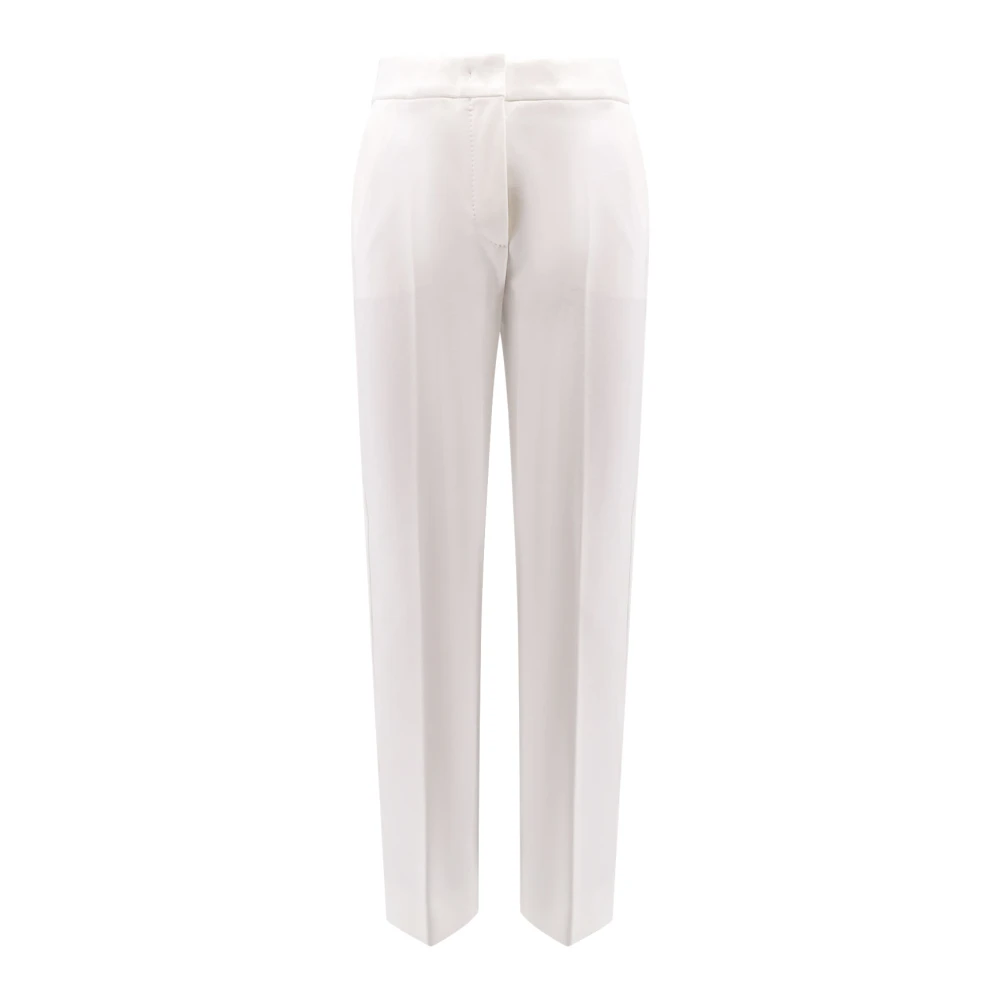 Max Mara Women's White Pegno Viscose Blend Trousers - Slim-Fit Trousers - Xl - Trousers