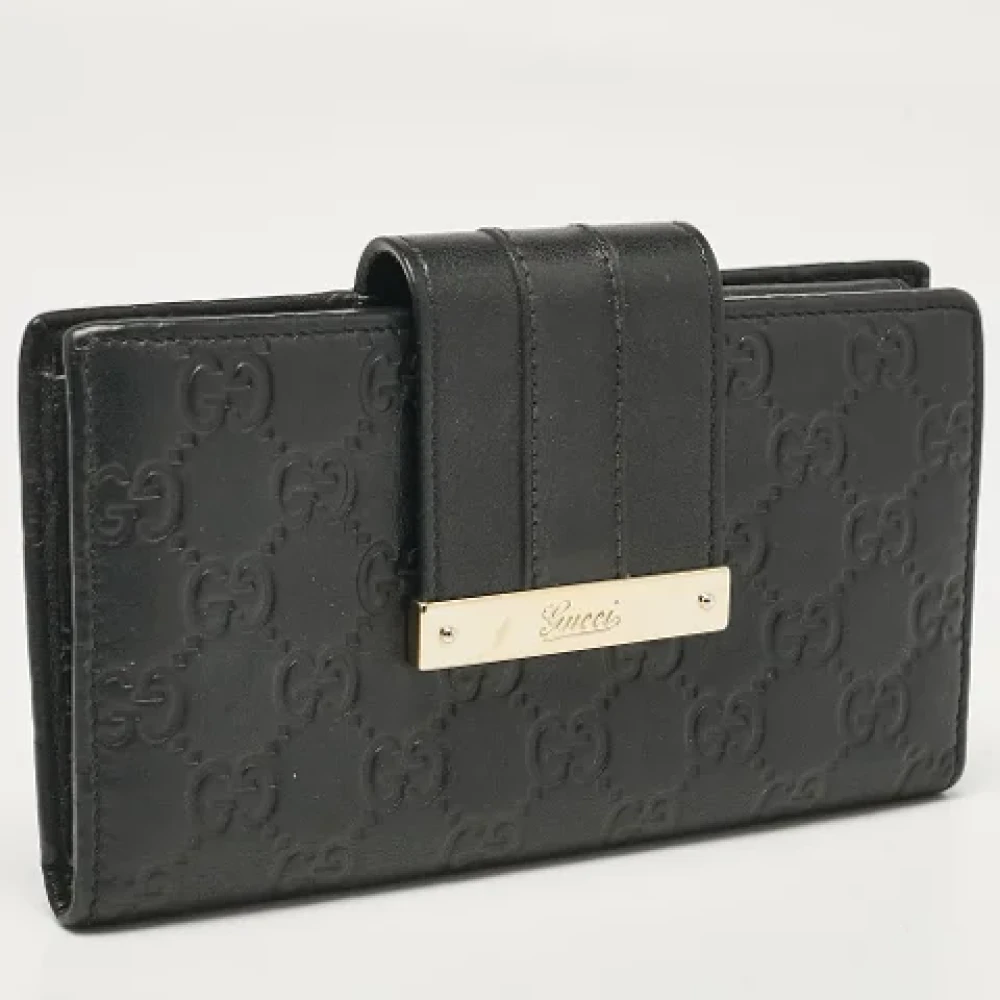 Gucci Vintage Pre-owned Leather wallets Black Dames