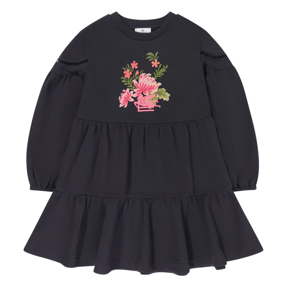 Etro Blue Dresses, Female, 4 Y, Flower Jersey Dress