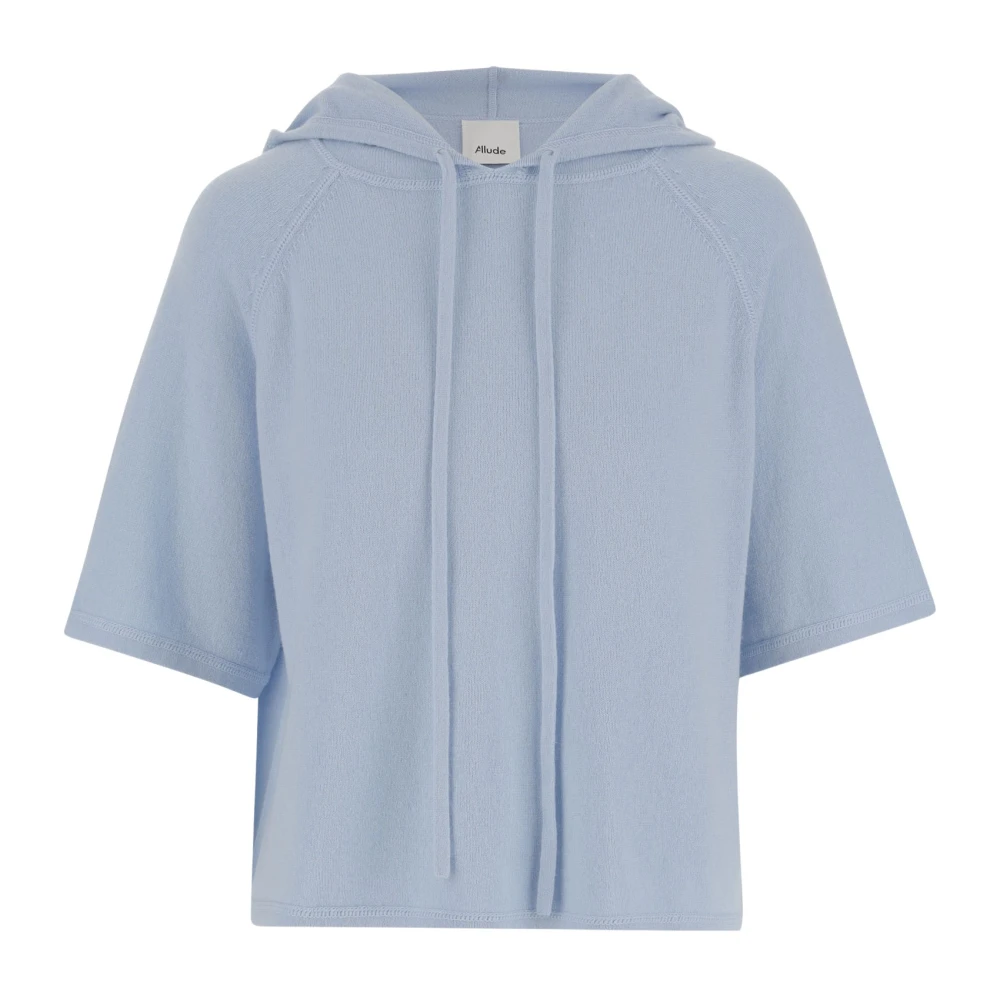 allude Katoenen-mix Knit Hoodie Blue Dames