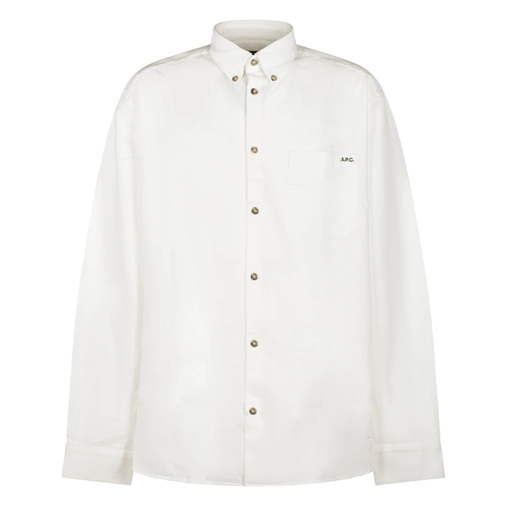 A.p.c. Uomo Bianco Camicia Logo Mateo