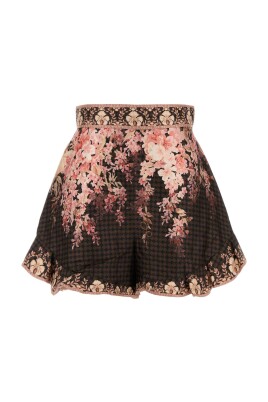 shorts-illuminate-en-melange-de-soie-imprimee