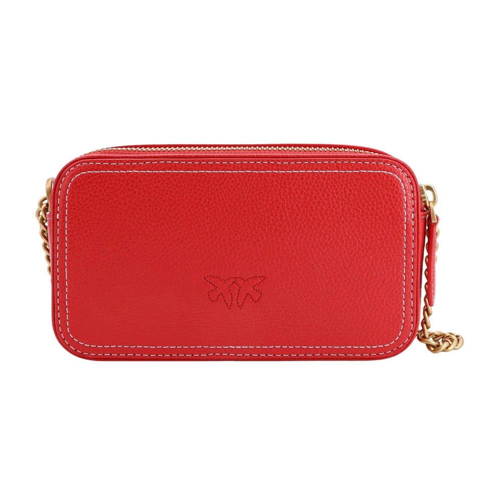 pinko Love Birds Leren Cameratas Red Dames