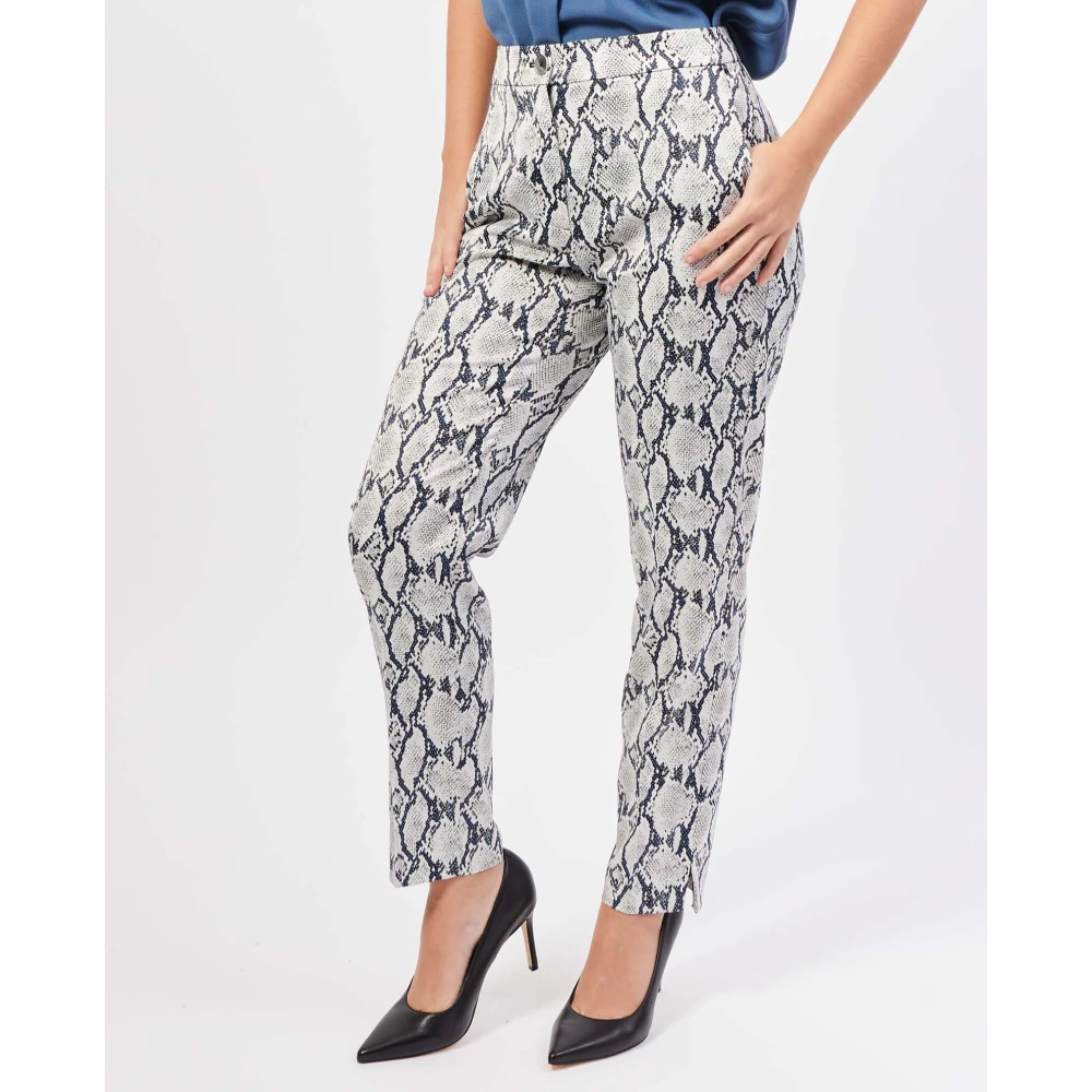 Gerry Weber Gestreepte Sigarettenbroek met Hoge Taille Multicolor Dames