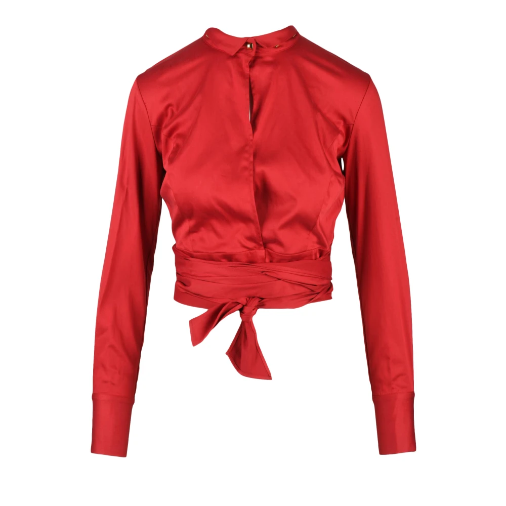 Elisabetta Franchi Red Blouses, Female, L, Camicia Corta