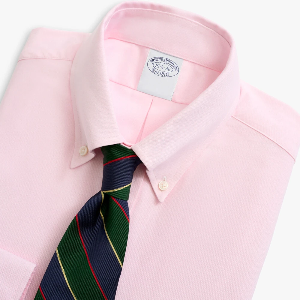 Brooks Brothers Regular Fit Oxford Katoenen Hemd met Button-Down Kraag Pink Heren