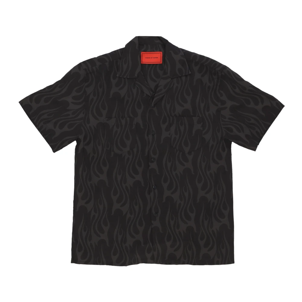 Vision OF Super Flames AOP Shirt Zwart Streetwear Black Heren