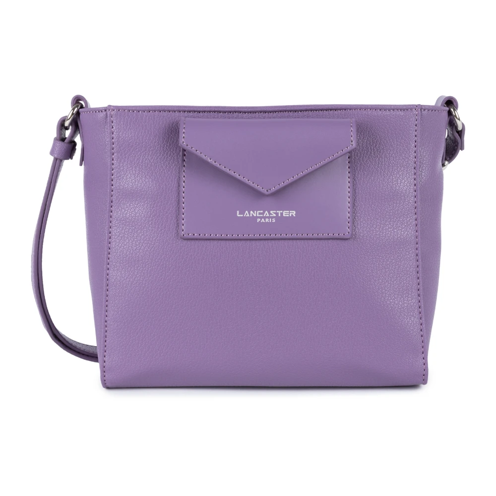 Lancaster Zippée Maya Schoudertas in Donker Mauve Purple Dames