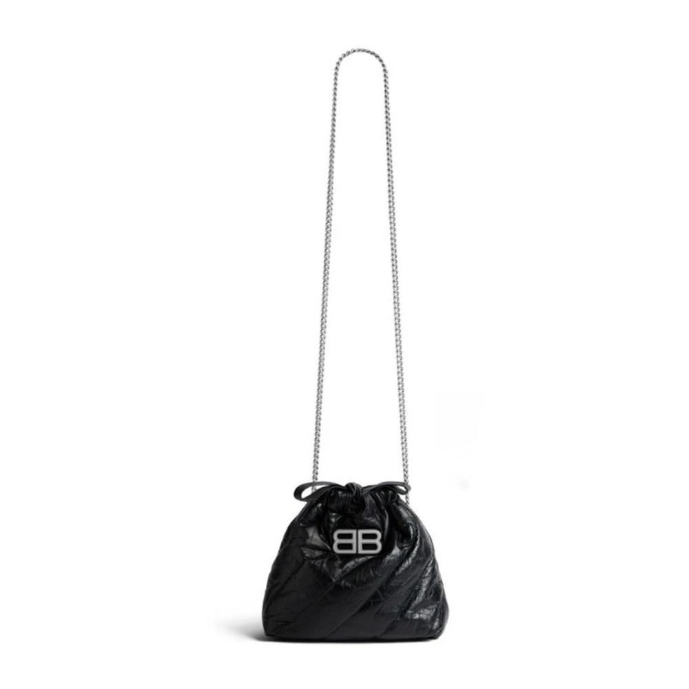Balenciaga Crush Schoudertas met metalen detail Black Dames