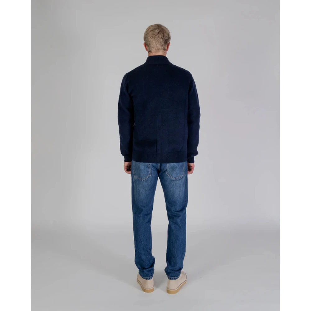 Aquascutum Wolmix Ritsvest Blue Heren