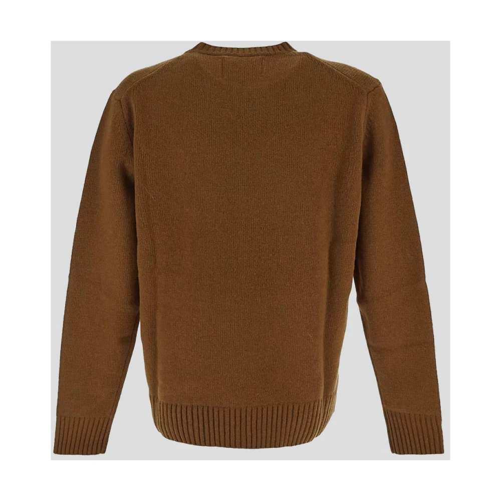 Seven Gauge Wollen Crewneck Sweater Brown Heren
