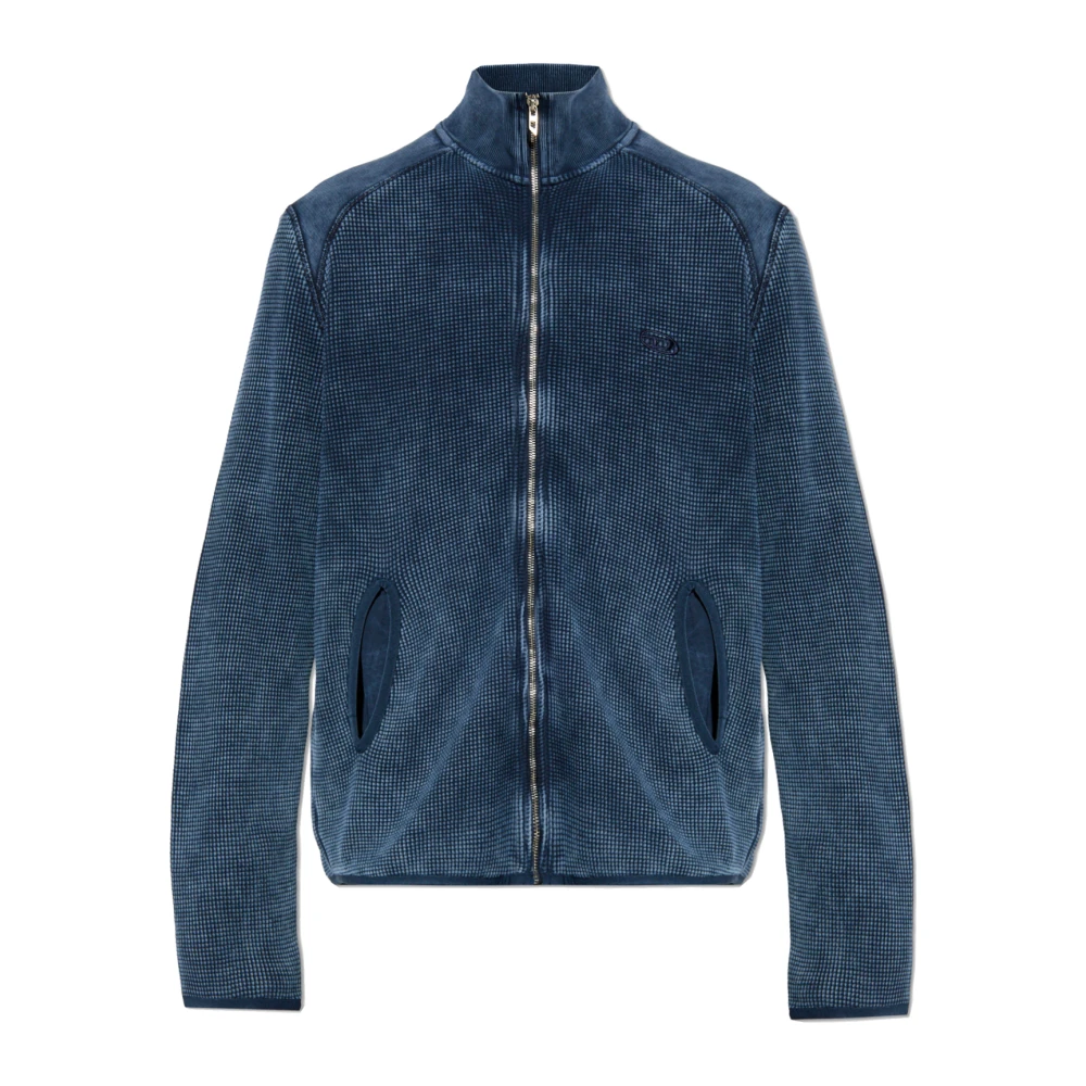 Diesel Hoodie met logo S-Wafcool-Zip-Ls Blue Heren