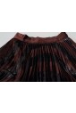 brown-polyester-high-waist-a-line-maxi-skirt