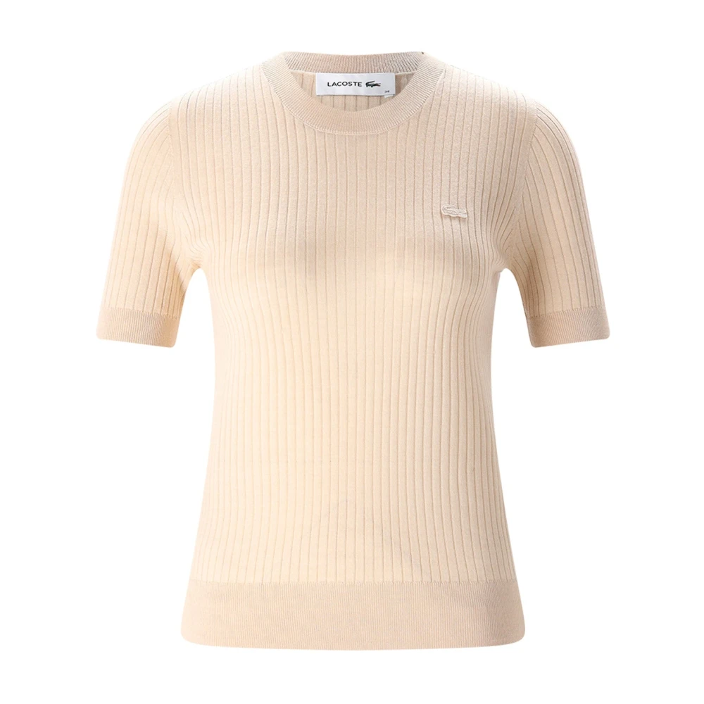Lacoste Donna Beige Maglie, Xs, New,