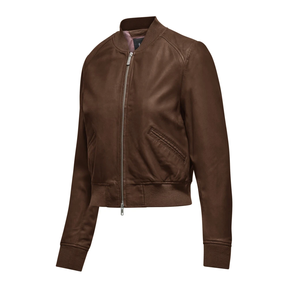 BomBoogie Leren Bomberjack Brown Dames