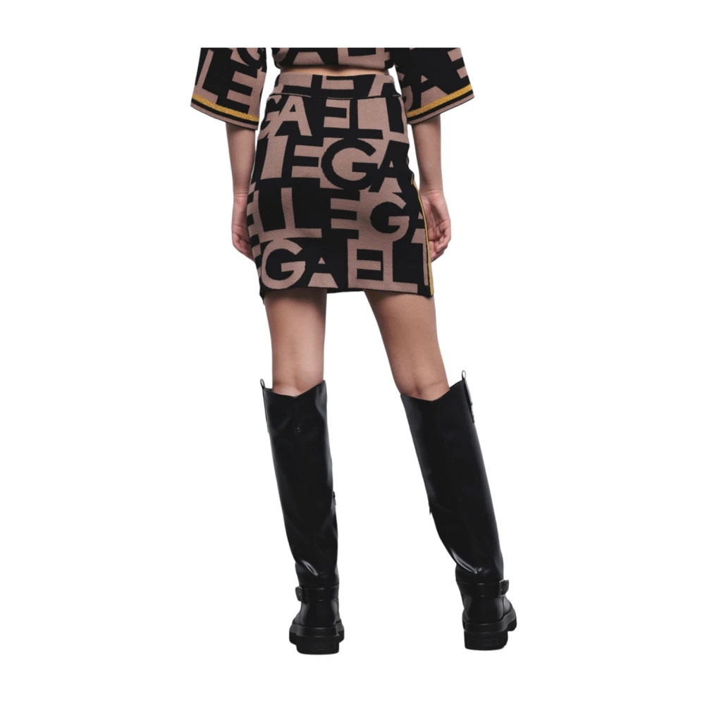 Gaëlle Paris Bruine Gebreide Minirok met Lurex Brown Dames