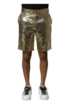 Guld Paljett Prydd Bermuda Shorts