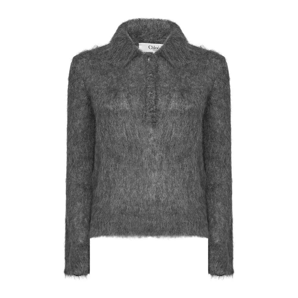 Chloé Gray Round-Neck Knitwear - Female - Round-Neck Knitwear - S - Knitwear