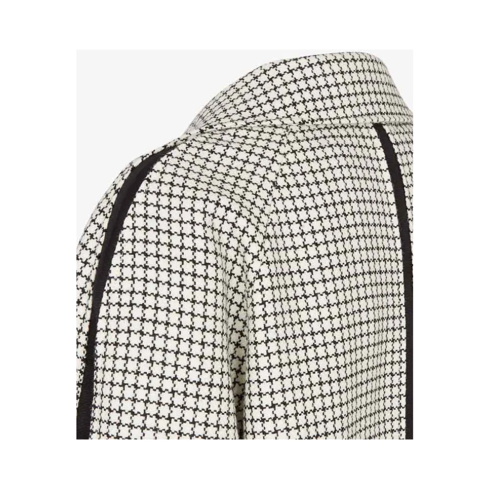Fendi Stijlvolle Off-White Zwarte Overjas Gray Dames