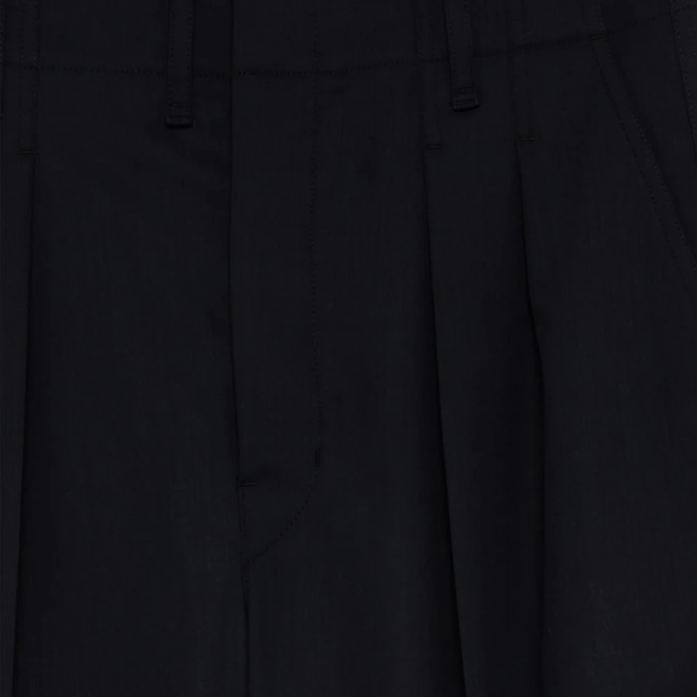 Lemaire Getailleerde wollen broek met wijde pijpen Black Heren