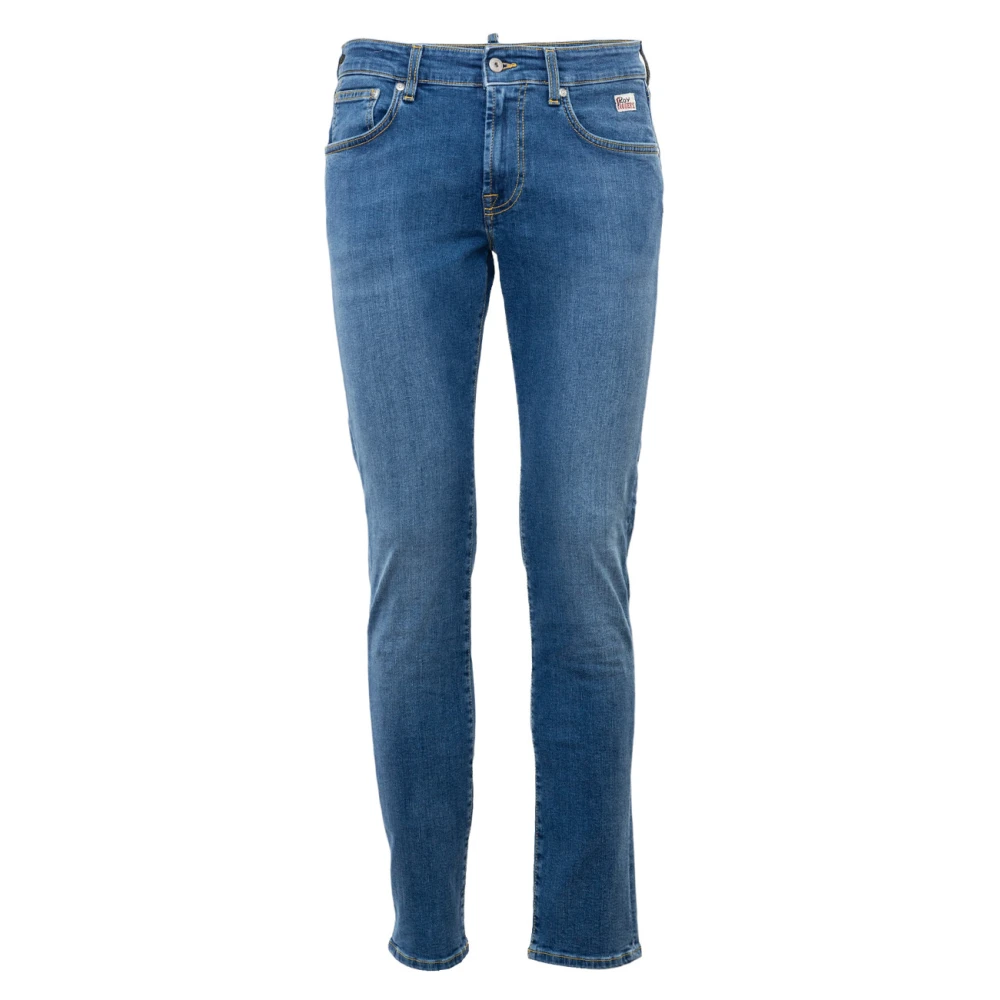 Roy Roger's Italiaanse Slim-Fit Stretch Denim Jeans Blue Heren