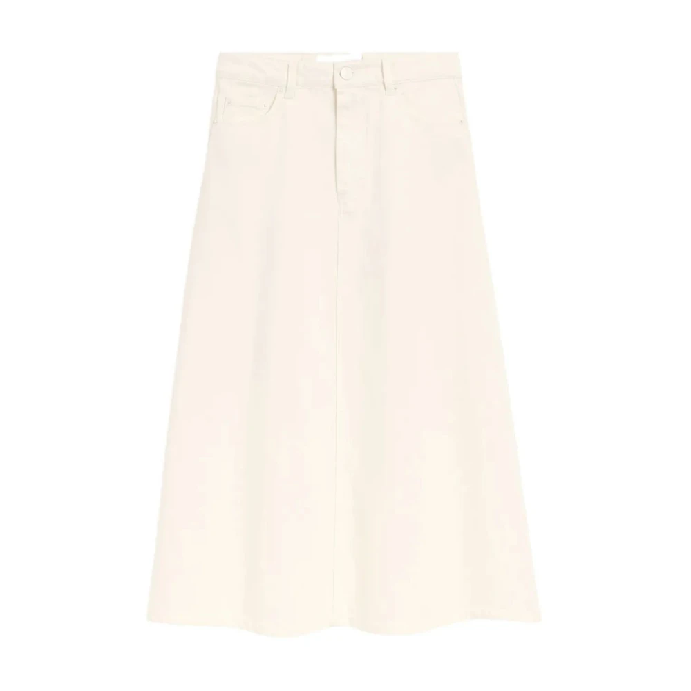 Ami Paris Women's Beige Denim Skirts, M, Cotton Long Skirt